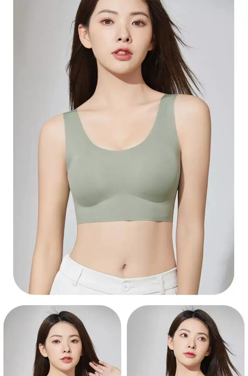 Beige Seamless Fixed Cup Bra for Large Busts — feature 7