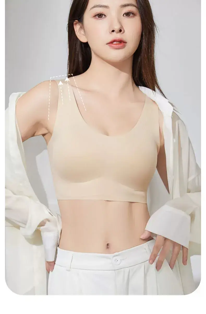 Beige Seamless Fixed Cup Bra for Large Busts — feature 8