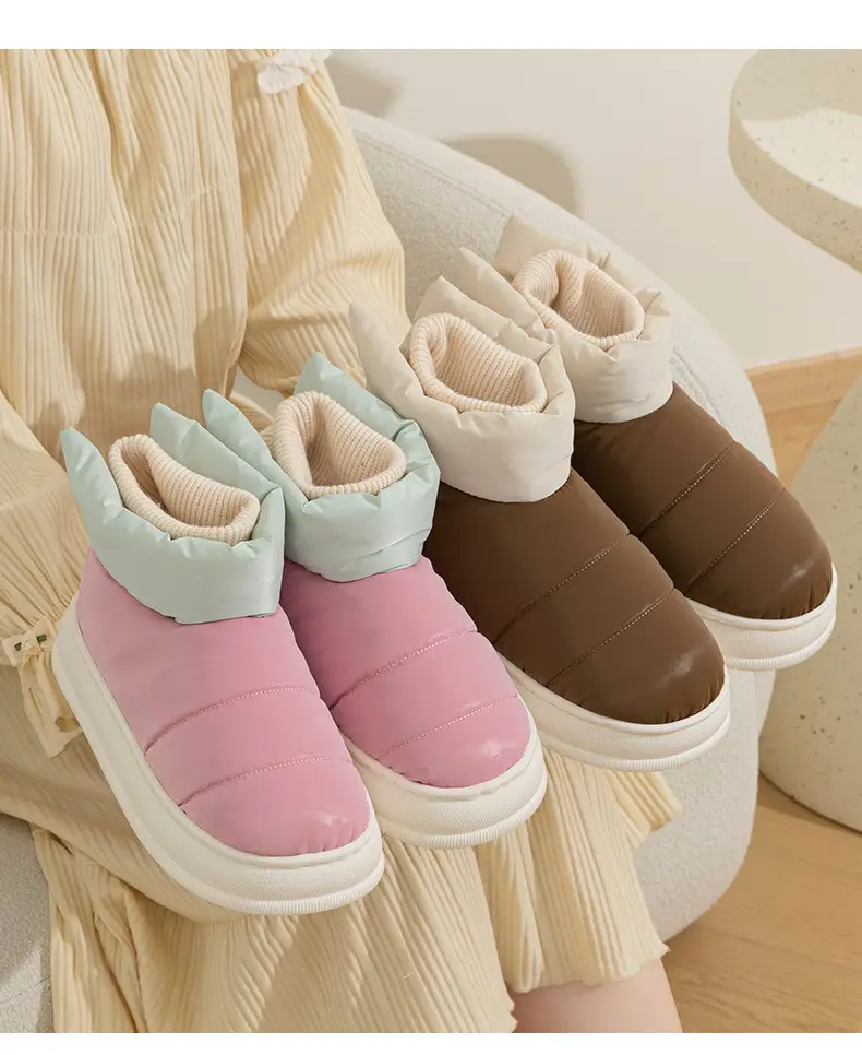 Winter High-top Cotton Shoes Women's 2024 New Household Warm Thick Bottom Waterproof Non-slip Snow Boots for Couple Men — feature 14