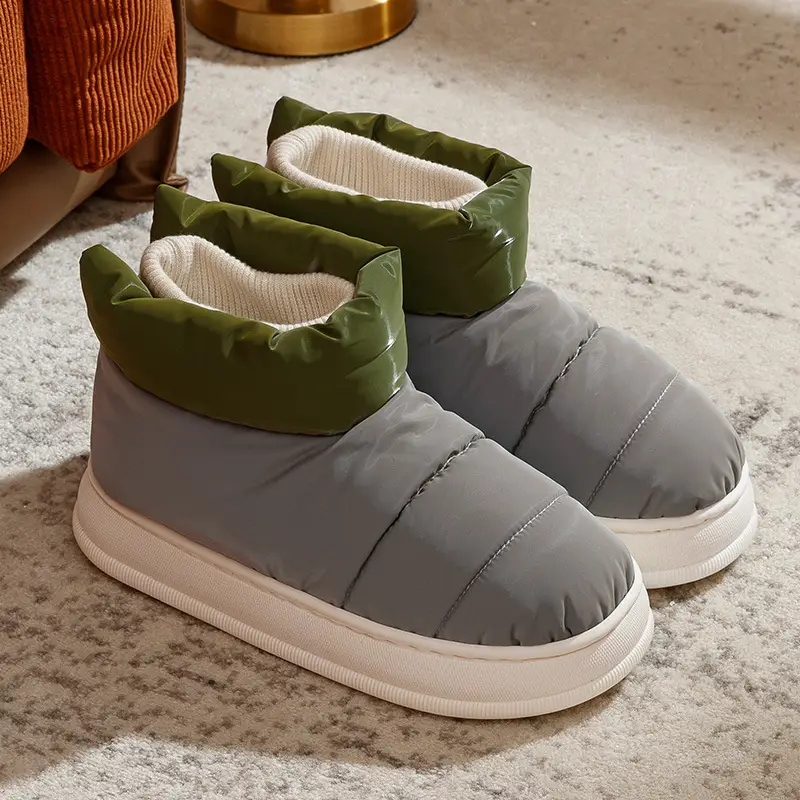 Winter High-top Cotton Shoes Women's 2024 New Household Warm Thick Bottom Waterproof Non-slip Snow Boots for Couple Men - Image 2