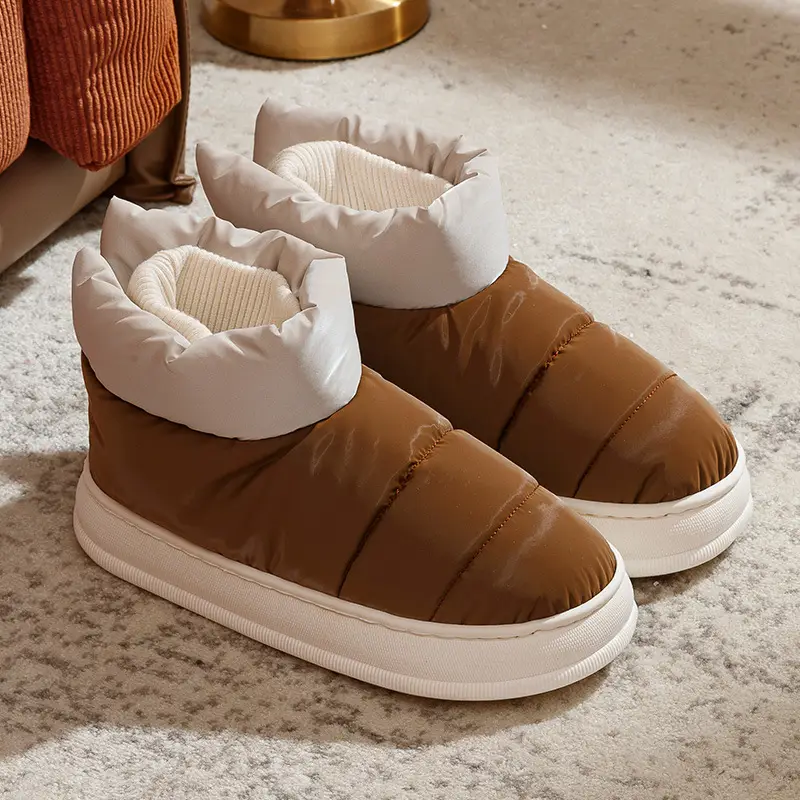 Winter High-top Cotton Shoes Women's 2024 New Household Warm Thick Bottom Waterproof Non-slip Snow Boots for Couple Men - Image 4