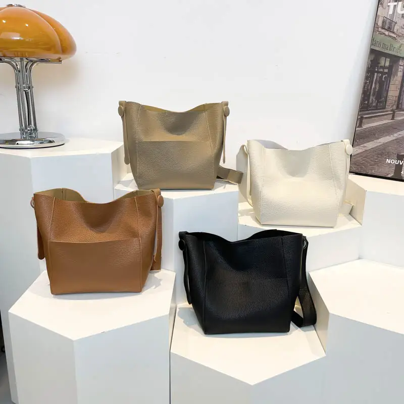 Beige Stitched Shoulder Bag for Women - Image 5
