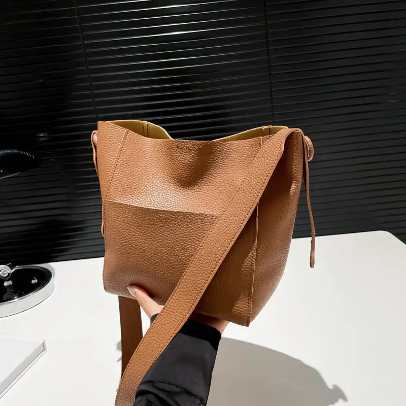 Beige Stitched Shoulder Bag for Women - Image 6