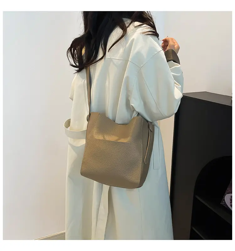 Beige Stitched Shoulder Bag for Women — feature 14
