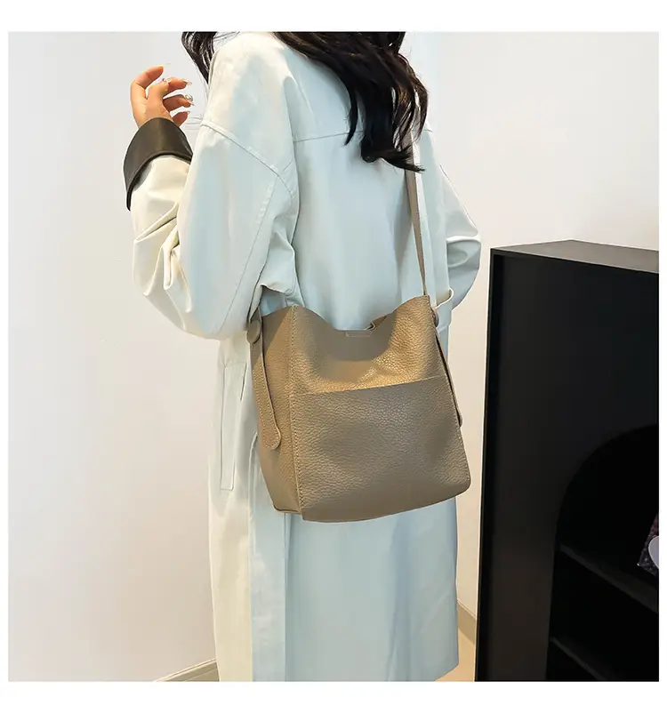 Beige Stitched Shoulder Bag for Women — feature 15