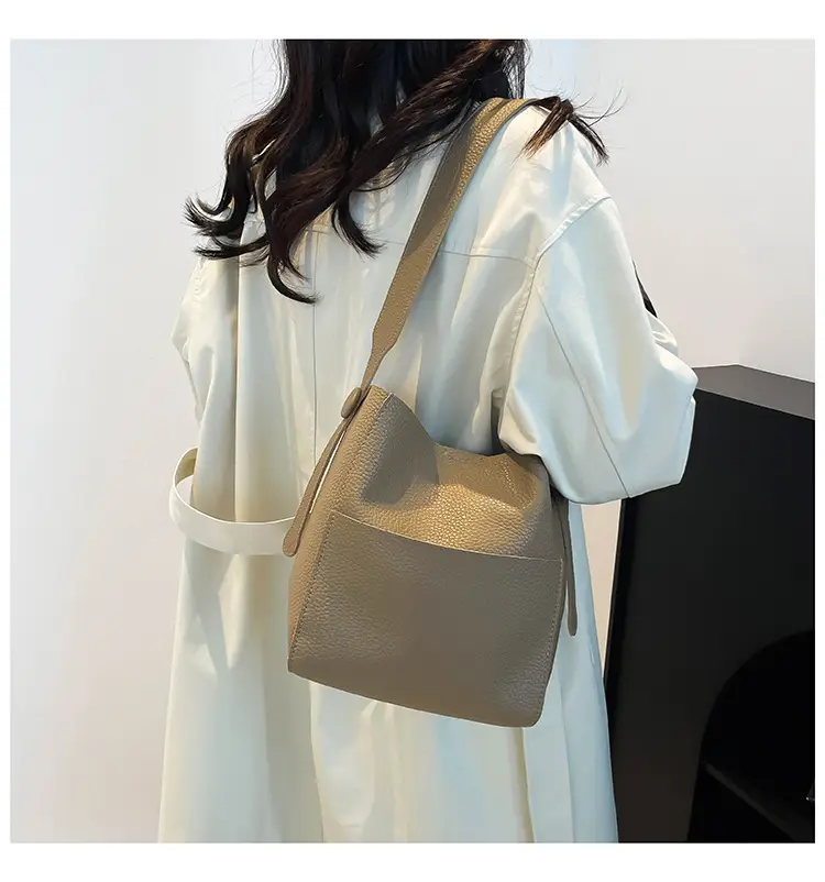 Beige Stitched Shoulder Bag for Women — feature 16