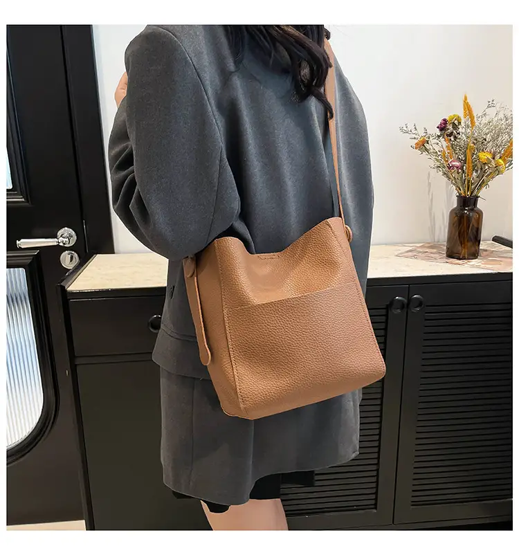 Beige Stitched Shoulder Bag for Women — feature 17