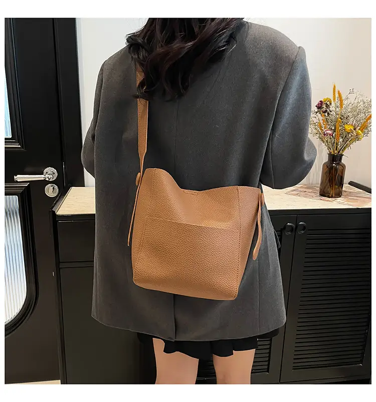 Beige Stitched Shoulder Bag for Women — feature 18