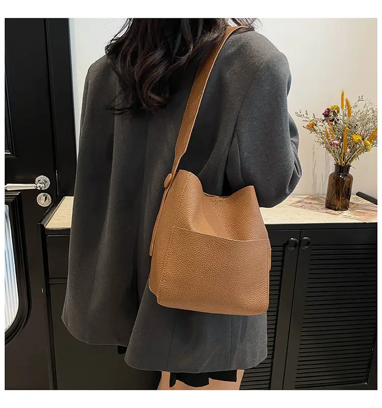 Beige Stitched Shoulder Bag for Women — feature 19