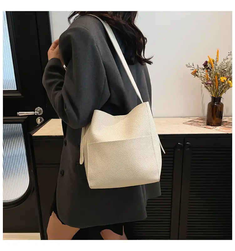 Beige Stitched Shoulder Bag for Women — feature 22