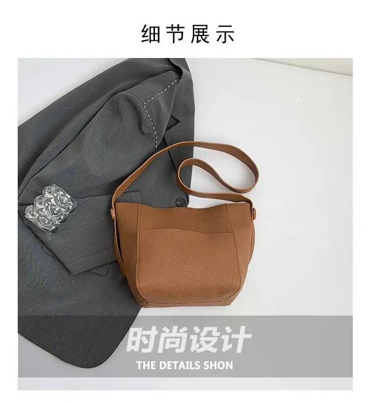 Beige Stitched Shoulder Bag for Women — feature 3