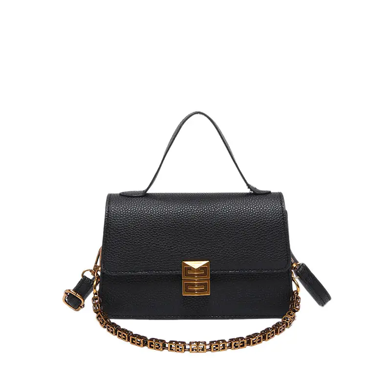 Red Retro Chain Shoulder Bag with Litchi Pattern - Image 10