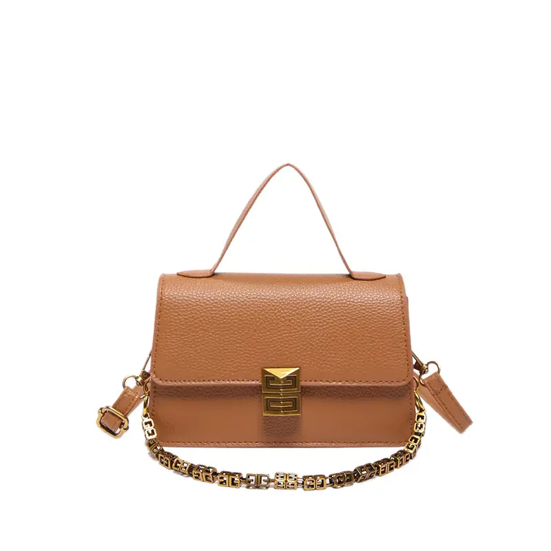 Red Retro Chain Shoulder Bag with Litchi Pattern - Image 4
