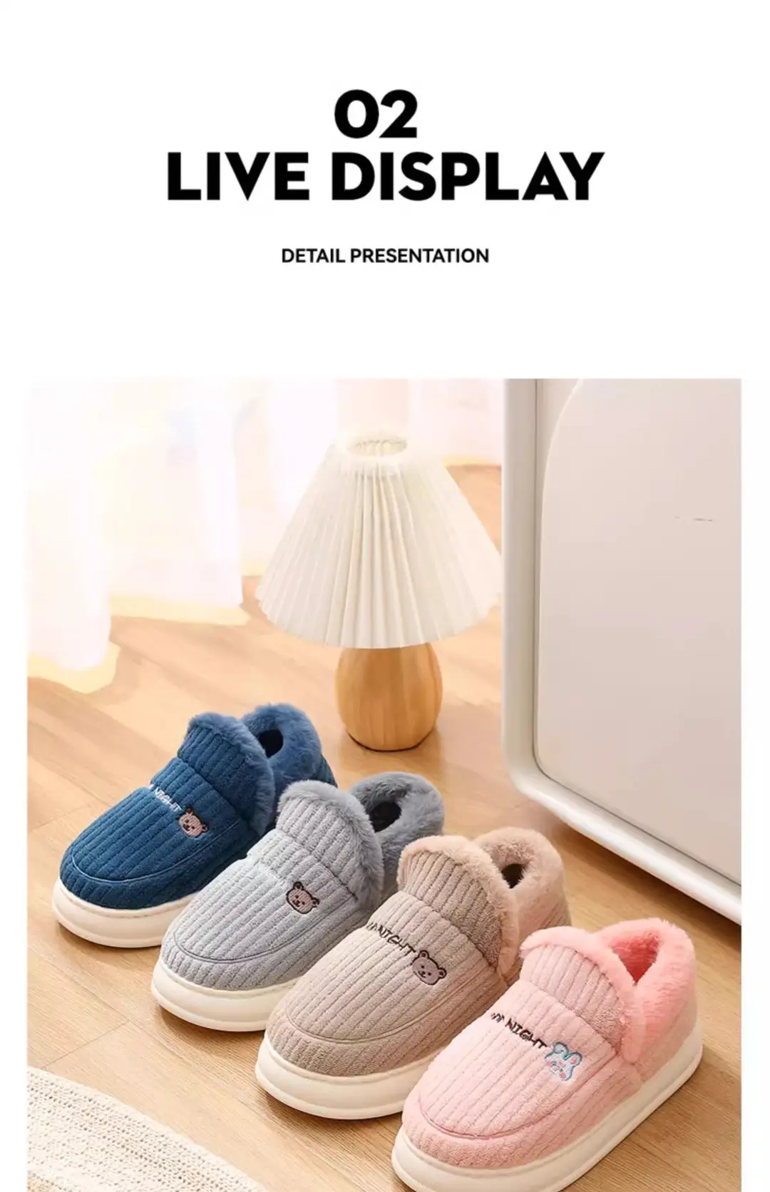 Stomp Feeling Cotton Slippers Women's Winter Outer Wear Indoor Household Thick-soled Non-slip Mao Mao fleece-lined Warm Cotton Shoes — feature 14
