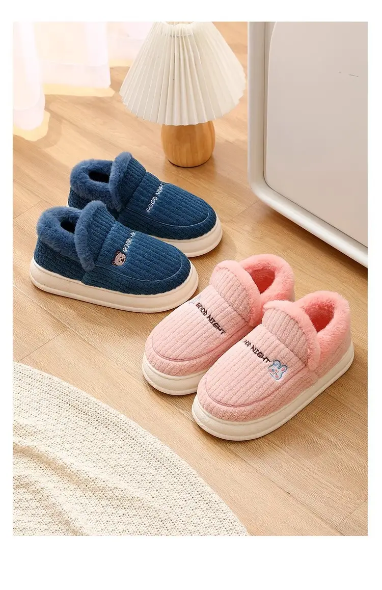 Stomp Feeling Cotton Slippers Women's Winter Outer Wear Indoor Household Thick-soled Non-slip Mao Mao fleece-lined Warm Cotton Shoes — feature 17
