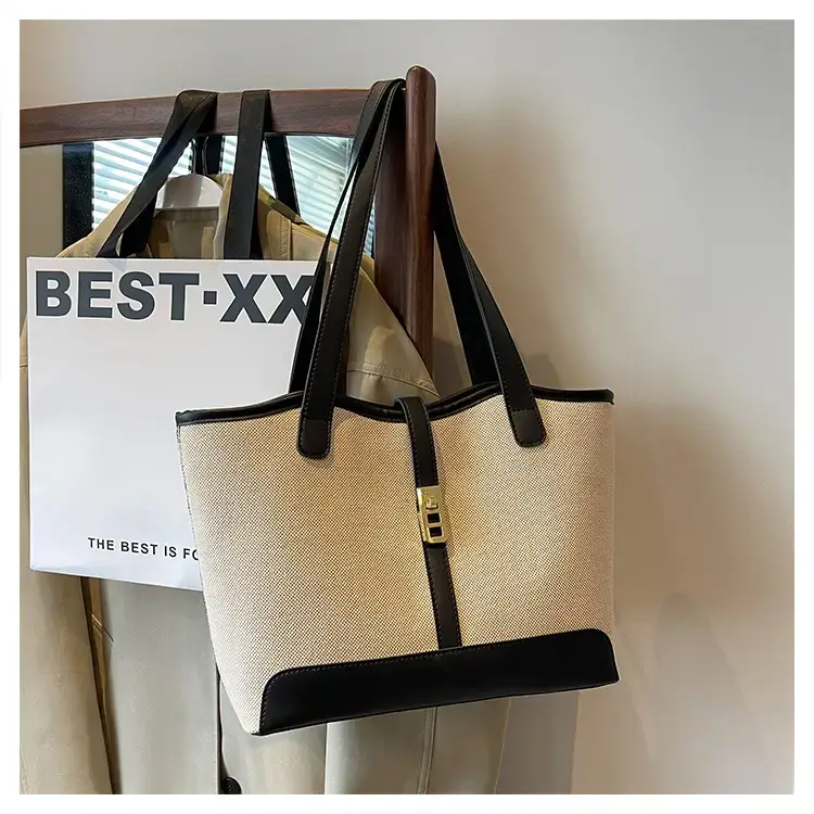 Women's Large Capacity Casual Tote Bag Brown Beige — feature 27