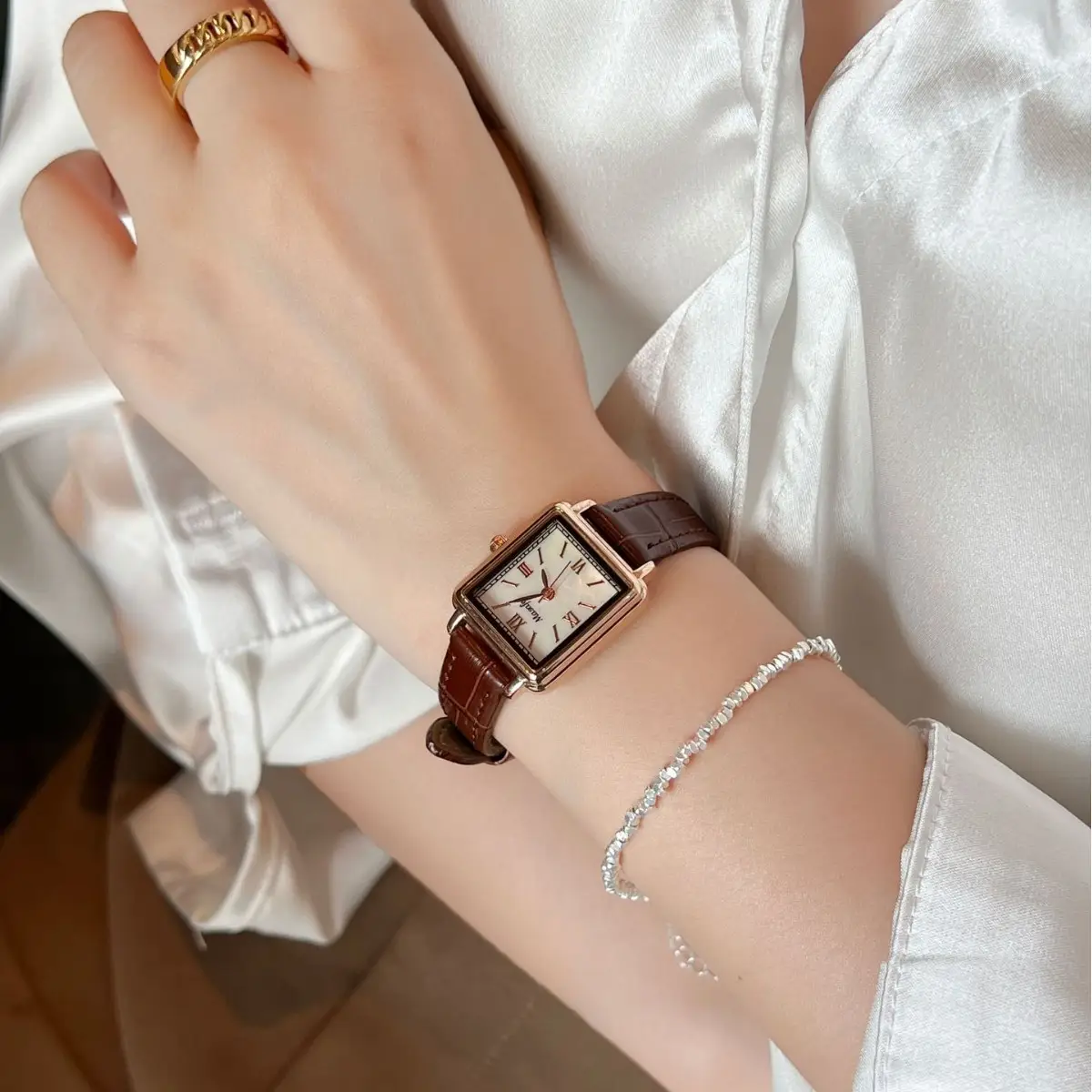 Gold Butterfly Cross Bracelet Watch for Women