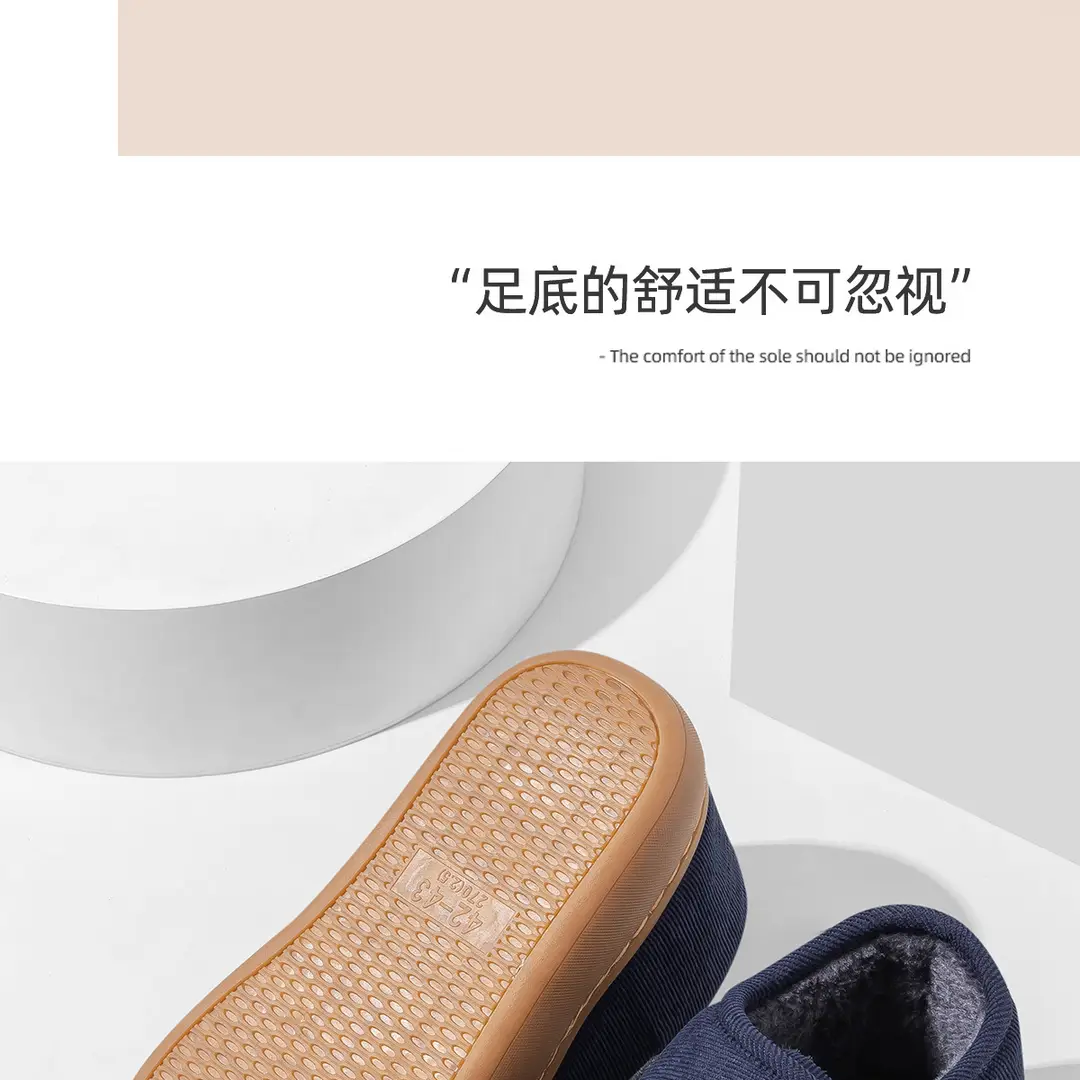 Autumn and Winter Middle-aged and Elderly Non-slip Cotton Slippers Men's Indoor Home Bag with Women's fleece-lined Warm Thick-soled Cotton Shoes for Men — feature 19