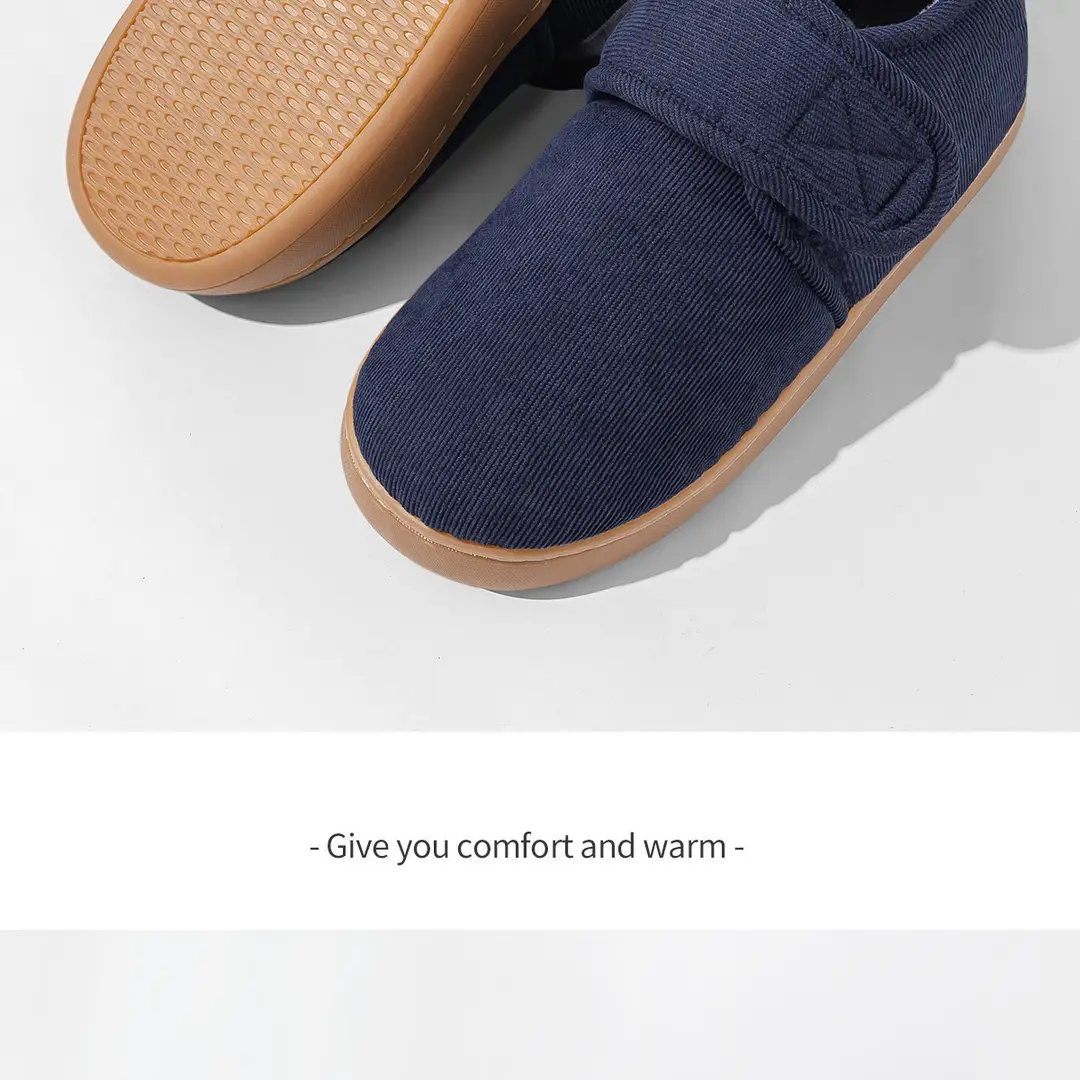 Autumn and Winter Middle-aged and Elderly Non-slip Cotton Slippers Men's Indoor Home Bag with Women's fleece-lined Warm Thick-soled Cotton Shoes for Men — feature 20