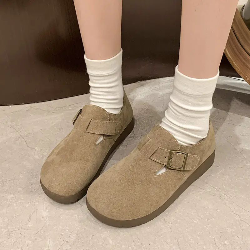 Thick-Soled Birkenstock-Style Women's Slip-On Loafers for Spring, Autumn, and Winter 2024, New Model, Fully Enclosed Women's Shoes - Image 4