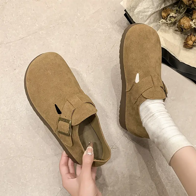 Thick-Soled Birkenstock-Style Women's Slip-On Loafers for Spring, Autumn, and Winter 2024, New Model, Fully Enclosed Women's Shoes - Image 5