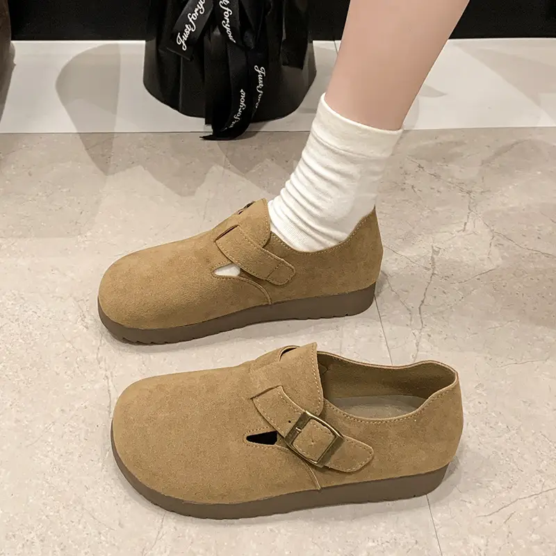 Thick-Soled Birkenstock-Style Women's Slip-On Loafers for Spring, Autumn, and Winter 2024, New Model, Fully Enclosed Women's Shoes - Image 6