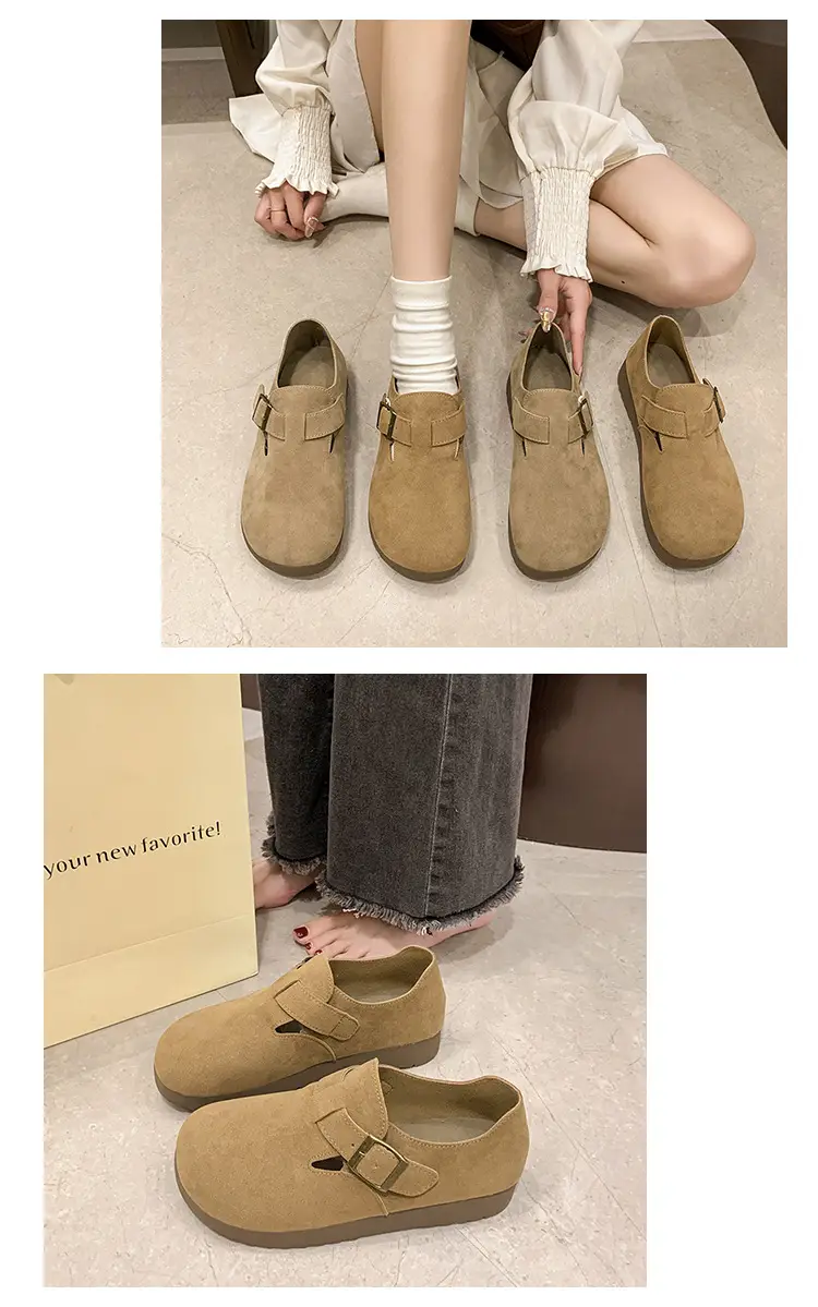 Thick-Soled Birkenstock-Style Women's Slip-On Loafers for Spring, Autumn, and Winter 2024, New Model, Fully Enclosed Women's Shoes — feature 1