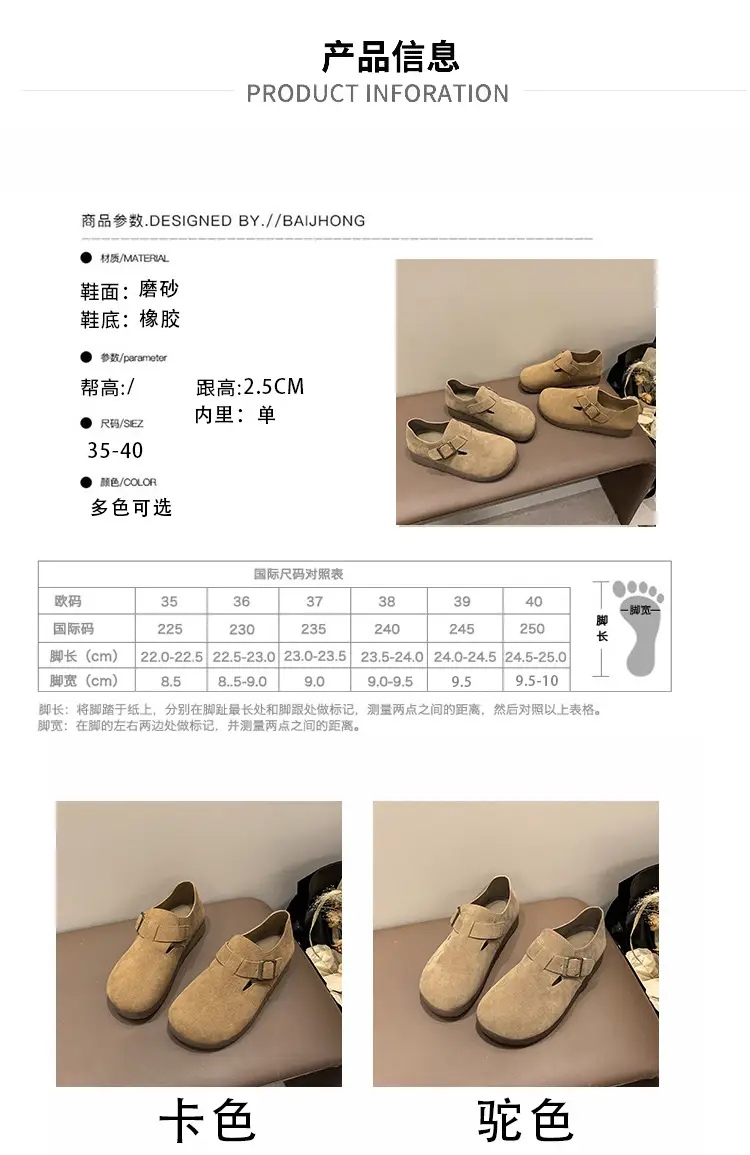 Thick-Soled Birkenstock-Style Women's Slip-On Loafers for Spring, Autumn, and Winter 2024, New Model, Fully Enclosed Women's Shoes — feature 10