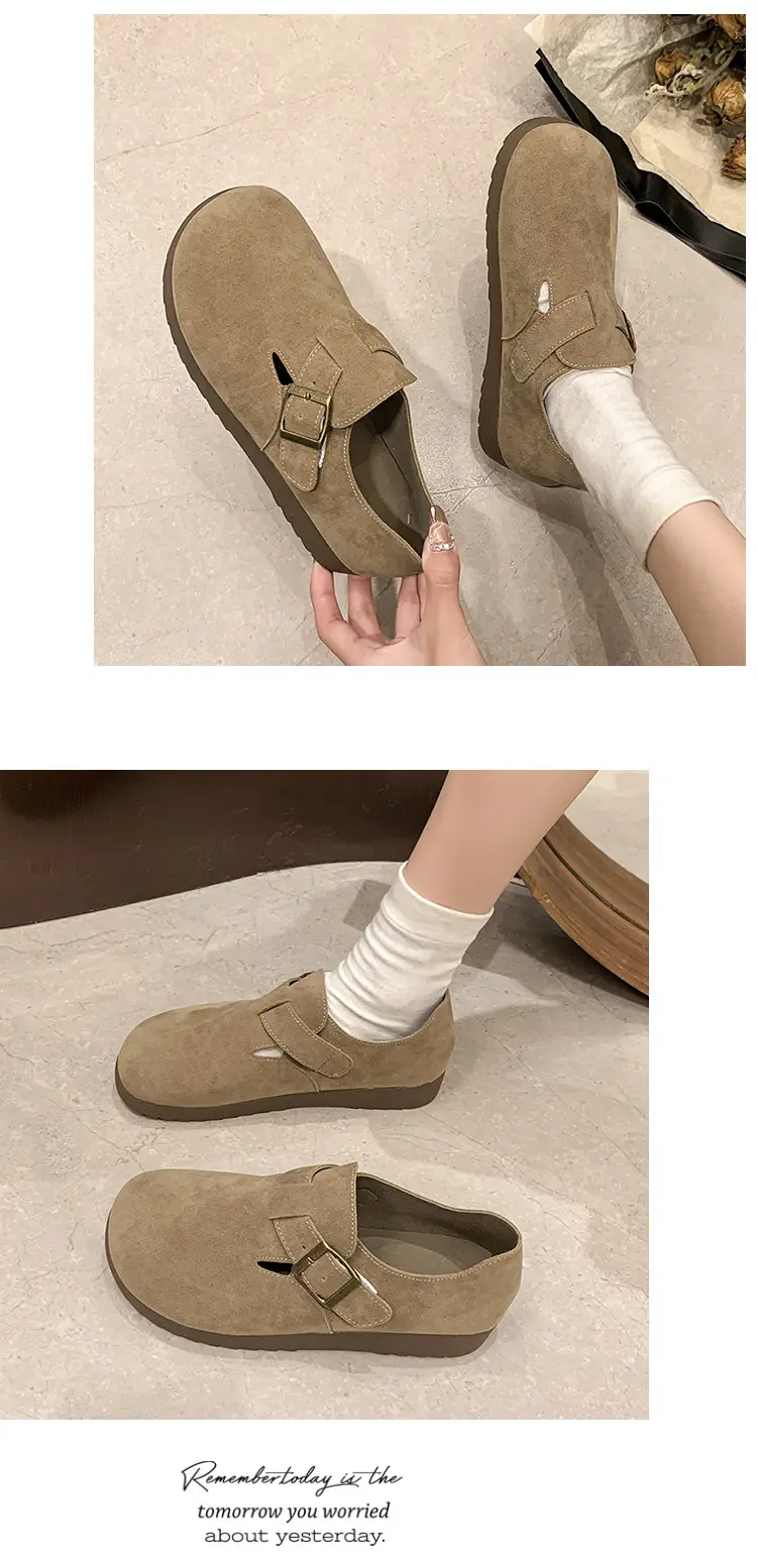 Thick-Soled Birkenstock-Style Women's Slip-On Loafers for Spring, Autumn, and Winter 2024, New Model, Fully Enclosed Women's Shoes — feature 11