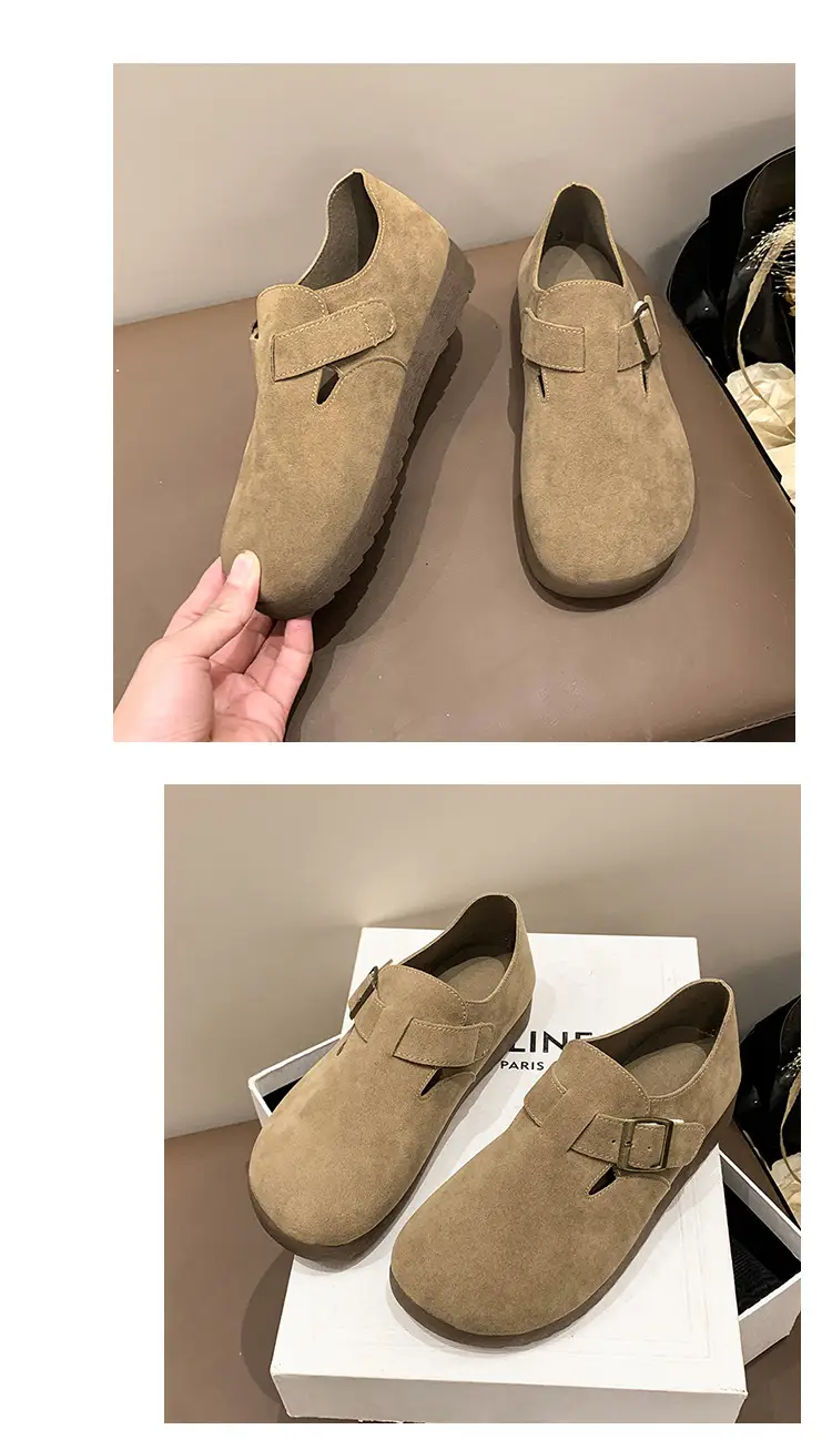 Thick-Soled Birkenstock-Style Women's Slip-On Loafers for Spring, Autumn, and Winter 2024, New Model, Fully Enclosed Women's Shoes — feature 12