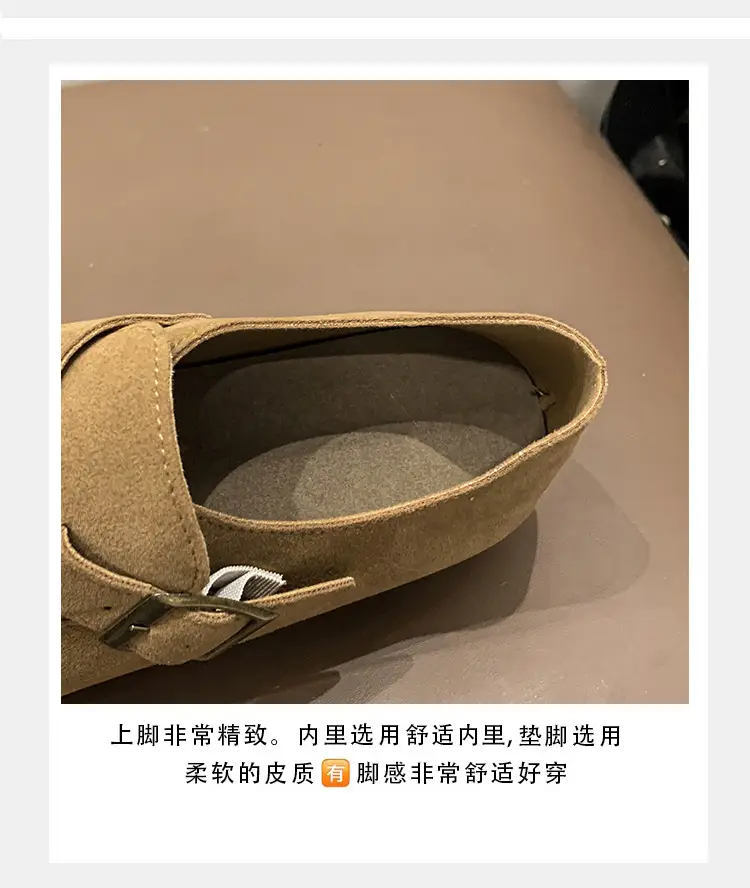 Thick-Soled Birkenstock-Style Women's Slip-On Loafers for Spring, Autumn, and Winter 2024, New Model, Fully Enclosed Women's Shoes — feature 15