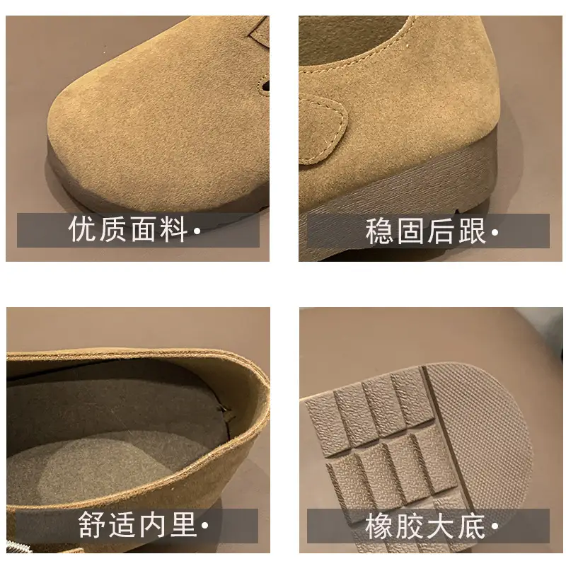 Thick-Soled Birkenstock-Style Women's Slip-On Loafers for Spring, Autumn, and Winter 2024, New Model, Fully Enclosed Women's Shoes — feature 16