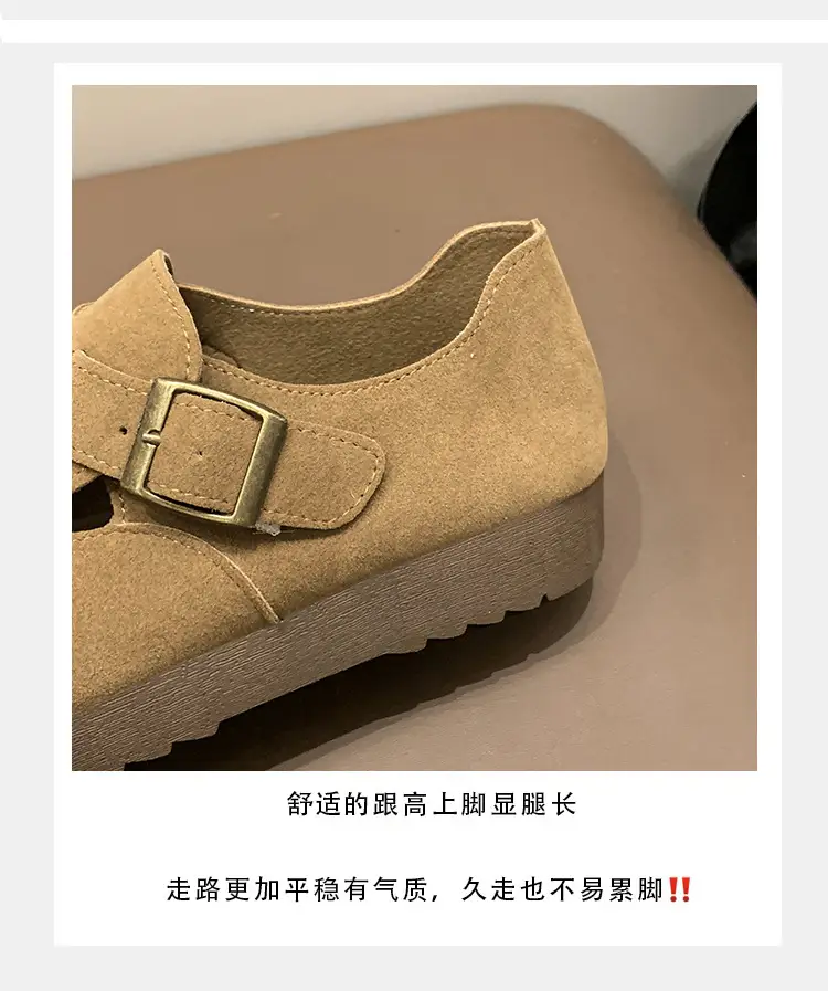 Thick-Soled Birkenstock-Style Women's Slip-On Loafers for Spring, Autumn, and Winter 2024, New Model, Fully Enclosed Women's Shoes — feature 17