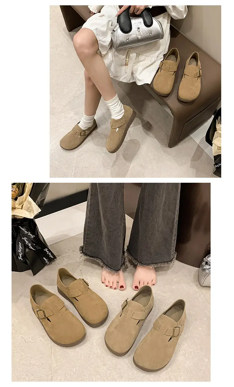 Thick-Soled Birkenstock-Style Women's Slip-On Loafers for Spring, Autumn, and Winter 2024, New Model, Fully Enclosed Women's Shoes — feature 2