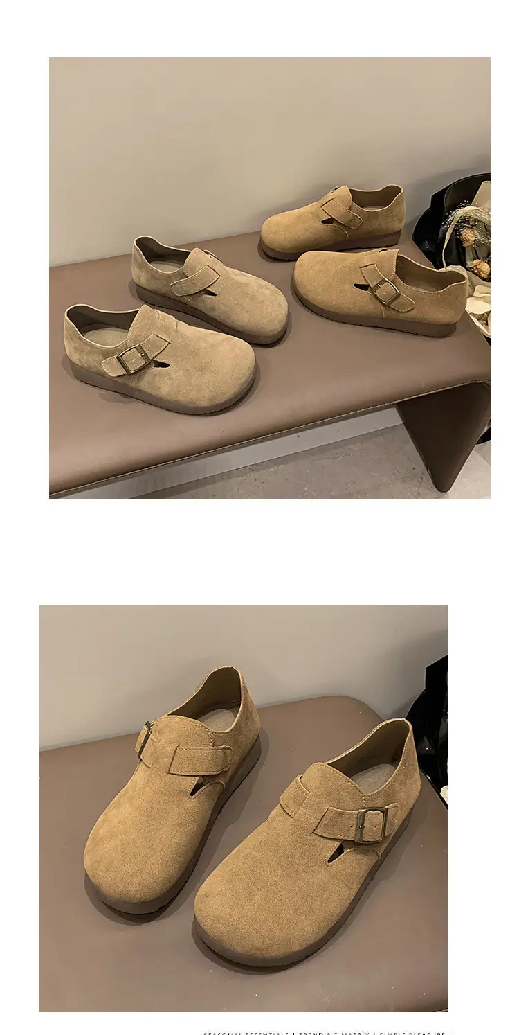 Thick-Soled Birkenstock-Style Women's Slip-On Loafers for Spring, Autumn, and Winter 2024, New Model, Fully Enclosed Women's Shoes — feature 20