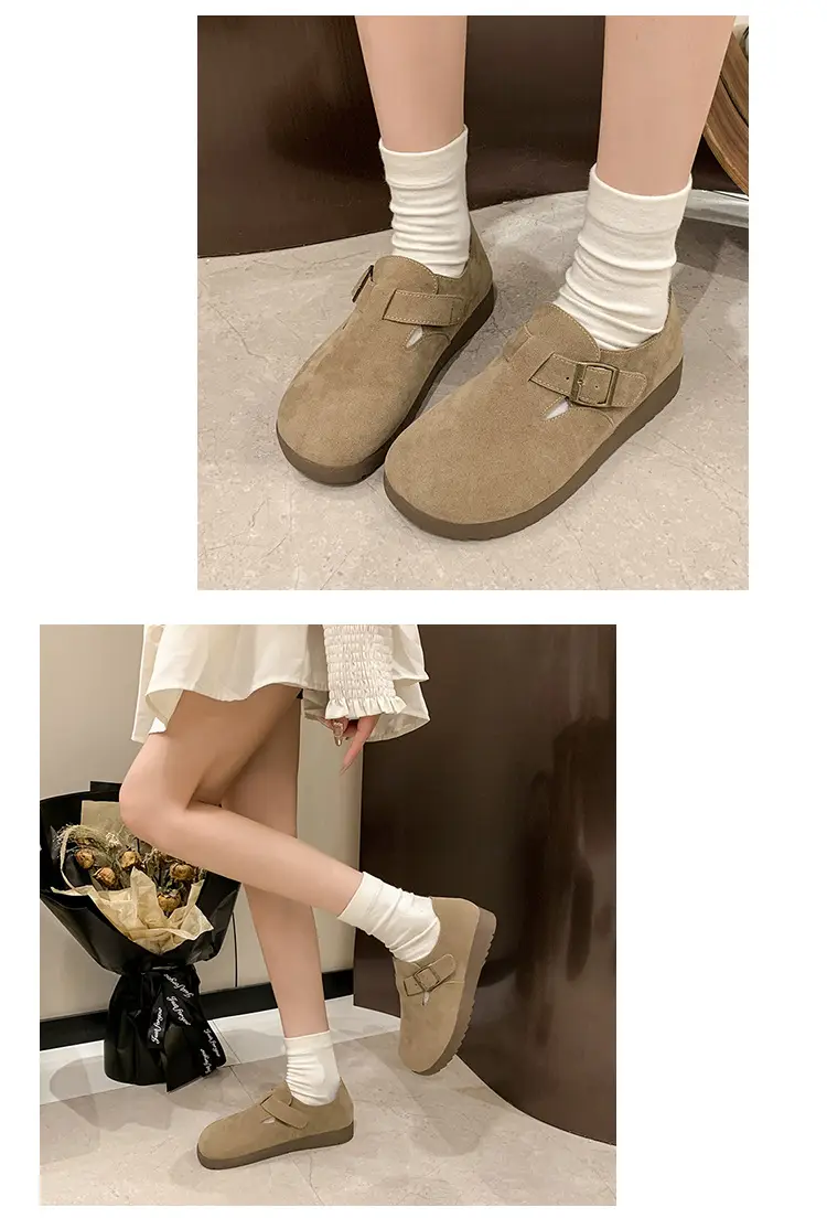Thick-Soled Birkenstock-Style Women's Slip-On Loafers for Spring, Autumn, and Winter 2024, New Model, Fully Enclosed Women's Shoes — feature 4