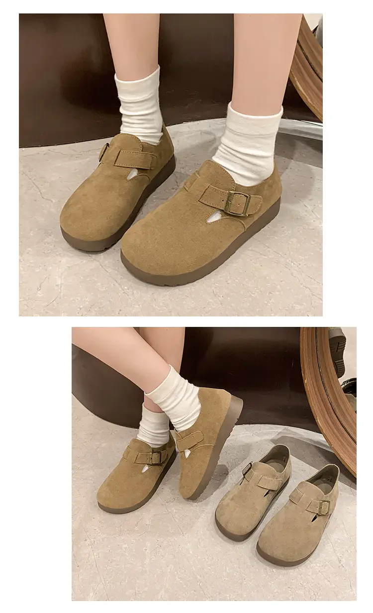 Thick-Soled Birkenstock-Style Women's Slip-On Loafers for Spring, Autumn, and Winter 2024, New Model, Fully Enclosed Women's Shoes — feature 5