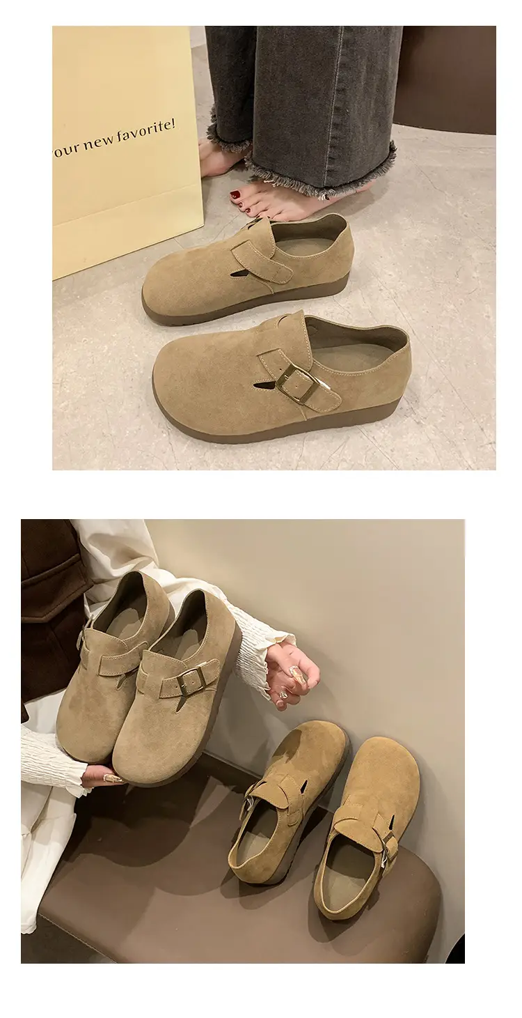 Thick-Soled Birkenstock-Style Women's Slip-On Loafers for Spring, Autumn, and Winter 2024, New Model, Fully Enclosed Women's Shoes — feature 8