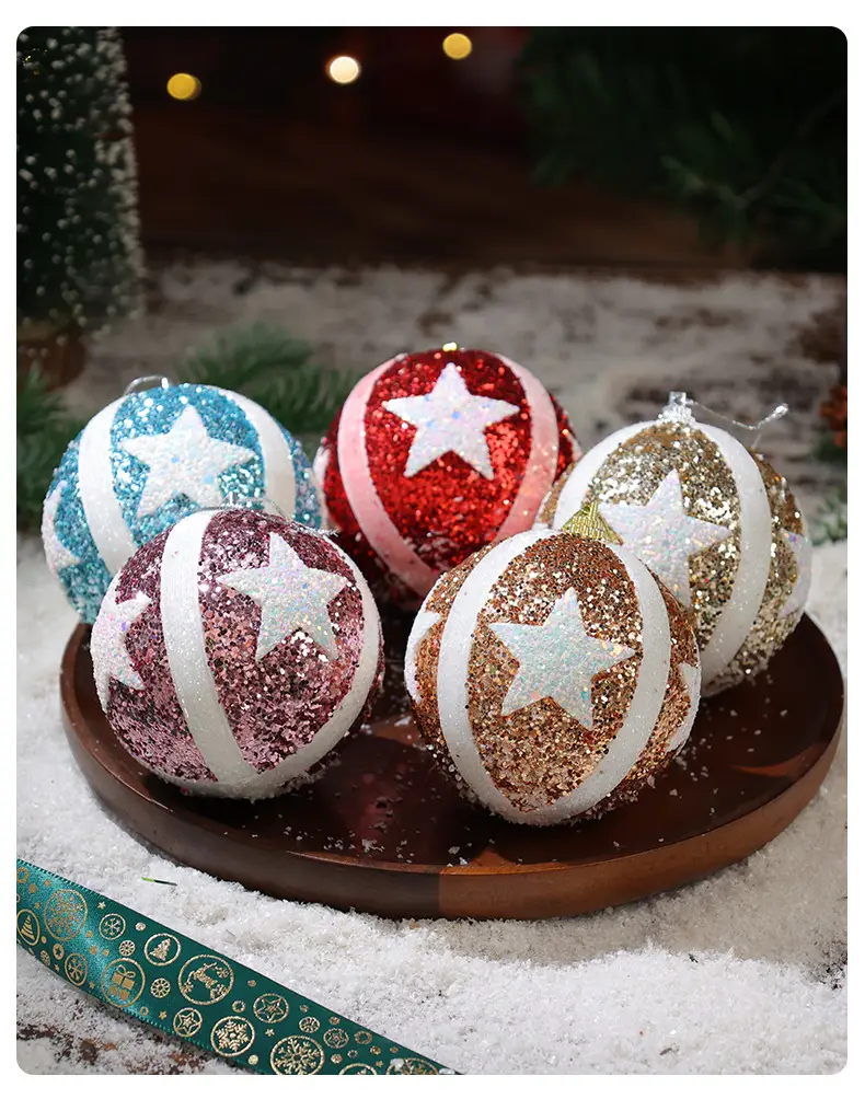 Red Star Dipped Christmas Ornament 8cm — feature 8