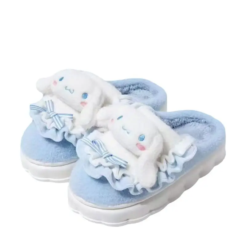 Merleti Cotton Slippers Women's Sanrio Winter New Cartoon Cute Student Dormitory Warm Indoor Plush Slippers
