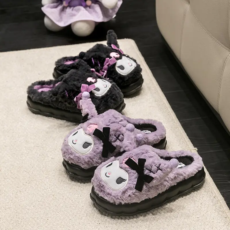 Merleti Cotton Slippers Women's Sanrio Winter New Cartoon Cute Student Dormitory Warm Indoor Plush Slippers