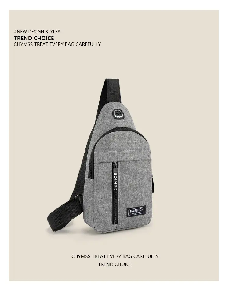 Men's Oxford Cloth Crossbody Bag Black 30cm — feature 10