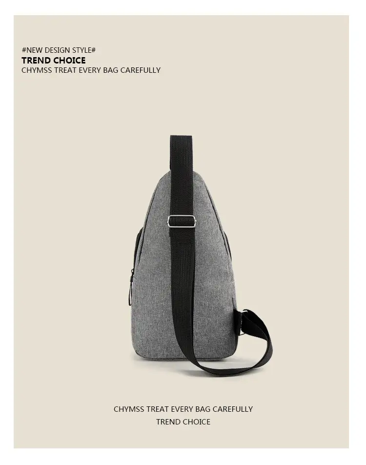Men's Oxford Cloth Crossbody Bag Black 30cm — feature 12
