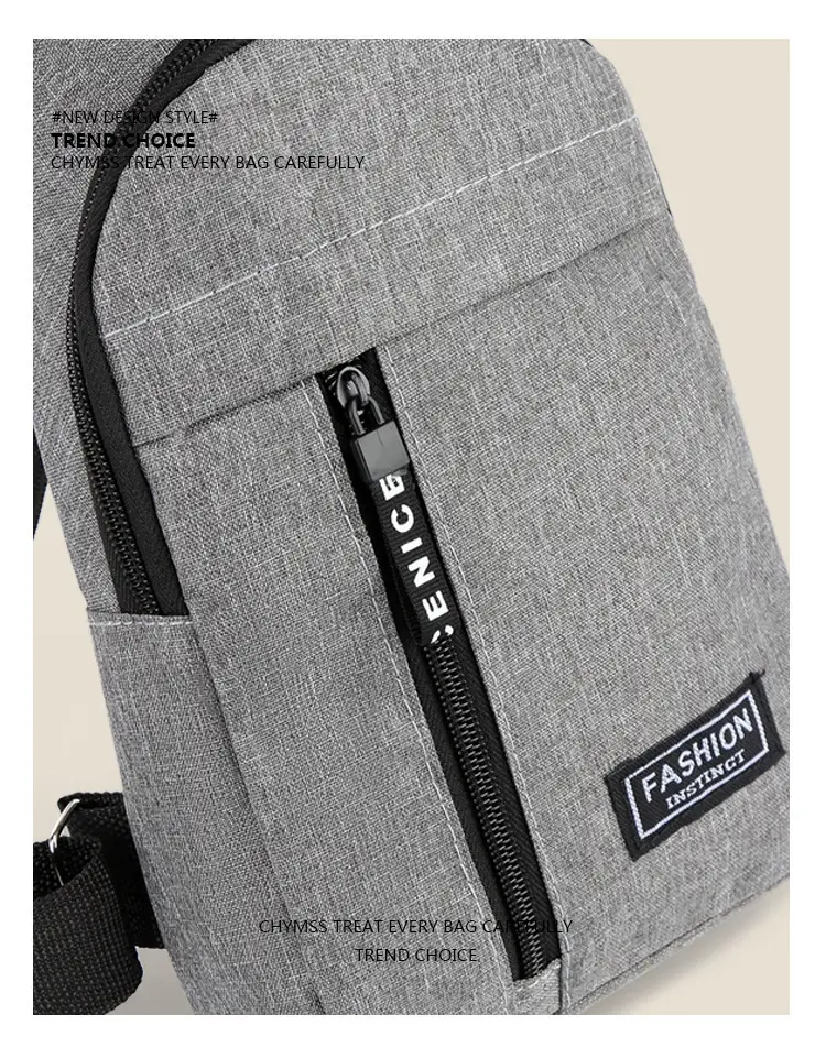 Men's Oxford Cloth Crossbody Bag Black 30cm — feature 15