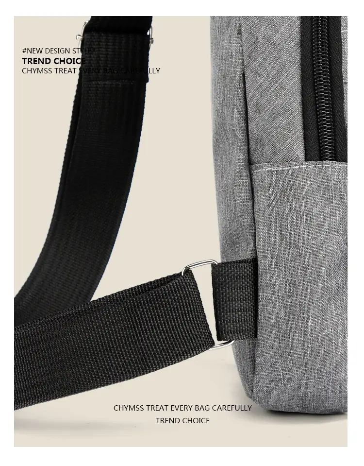 Men's Oxford Cloth Crossbody Bag Black 30cm — feature 16