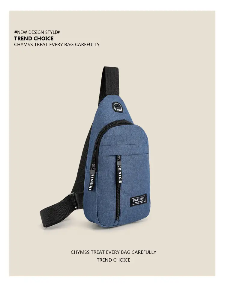 Men's Oxford Cloth Crossbody Bag Black 30cm — feature 6
