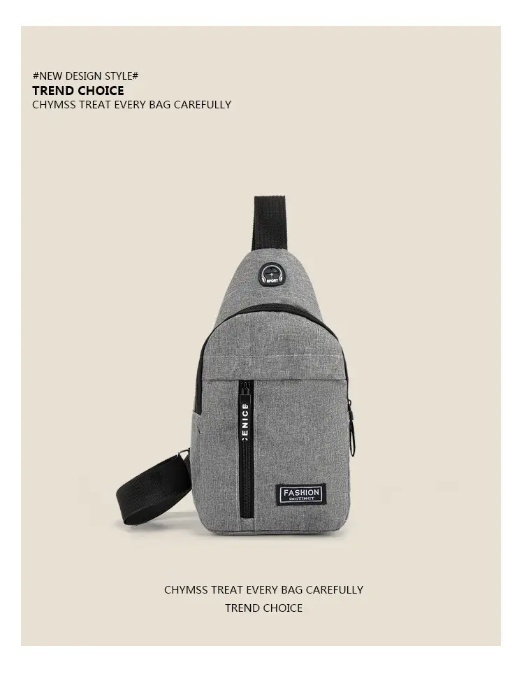 Men's Oxford Cloth Crossbody Bag Black 30cm — feature 9