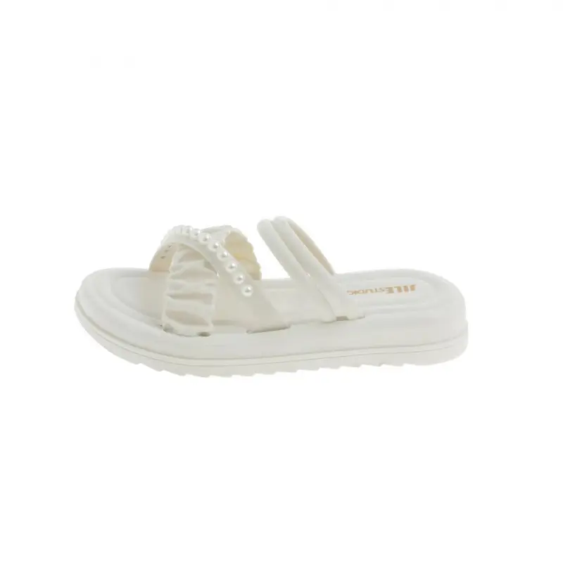 New Eva Pearl Thick-Soled Slippers for Outdoor Wear, High-End Women's Summer Fashion, Chanel-Style Korean Plastic Sandals