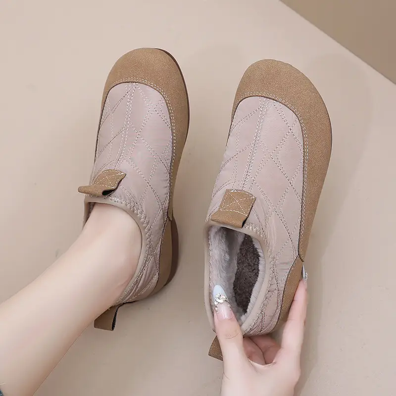 Snow Boots, Birkenstock Shoes, Women's Autumn and Winter Fleece-Lined Women's Shoes, Women's Cotton Shoes, Slip-On Soft-Soled Mom Shoes, Fashionable Casual Shoes - Image 4