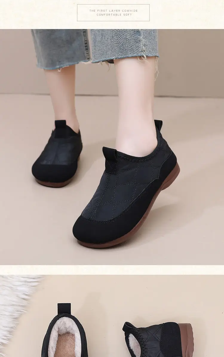 Snow Boots, Birkenstock Shoes, Women's Autumn and Winter Fleece-Lined Women's Shoes, Women's Cotton Shoes, Slip-On Soft-Soled Mom Shoes, Fashionable Casual Shoes — feature 19